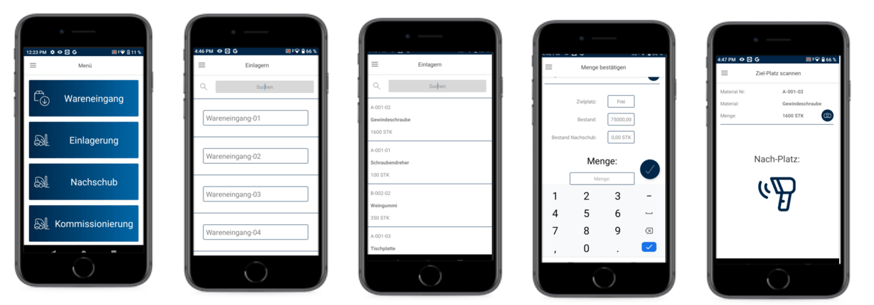 Einlagerung App - platbricks® WMS