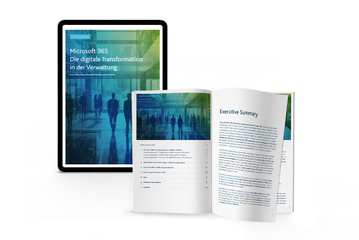 Mock-Up Microsoft Whitepaper: Microsoft 365 – Digitale Transformation in der Verwaltung